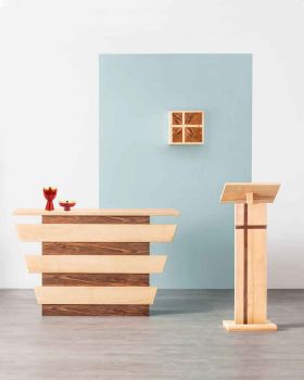 Altar klappbar150x70x93cm Esche- Nussbaumholz