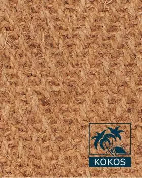 Kokosläufer Fischgret natur 200 cm breit, beschichtet
