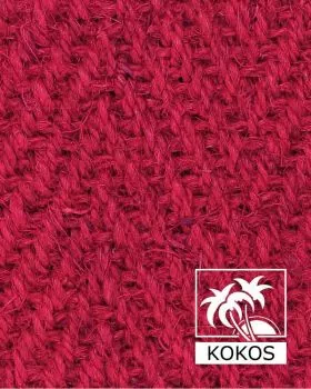 Kokosläufer120 cm breit, Fischgrat rot, unbeschichtet