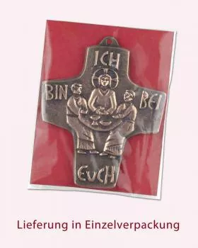 Bronzekreuz 7,5 x 9,5 cm Kelch Hostie durchbrochen