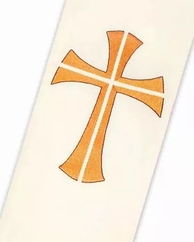 Diakonstola weiß 140 cm Kreuz, A & O gestickt