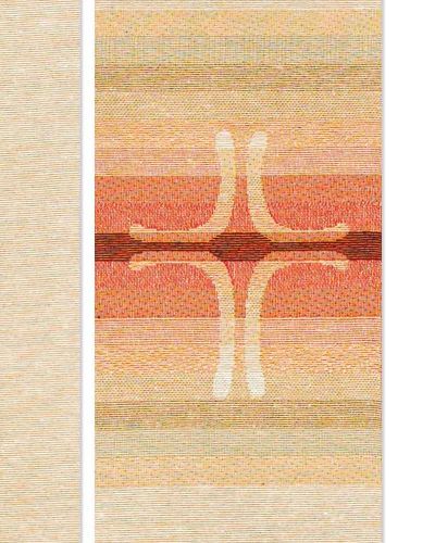 Stola beige, Gobeline Kreuze eingewebt 140 cm