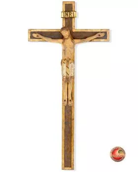 Wandkreuz Holz Romanisch Antik - Kreuz 84 x 40 cm