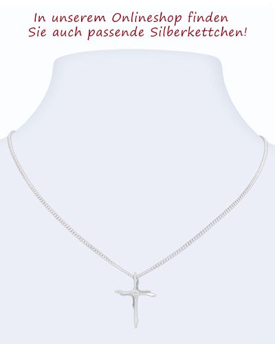 Preview: Kreuz Anhänger filigran m. Stein 18 x 26 mm 925 Silber