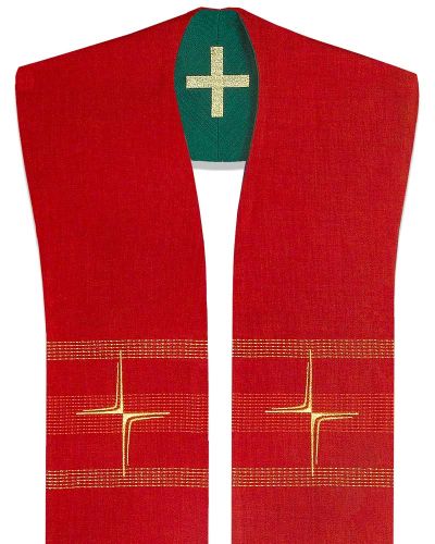 Wendestola Priester 140 cm rot & grün Kreuz gestickt