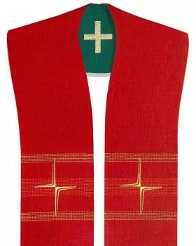 Wendestola Priester 140 cm rot & grün Kreuz gestickt