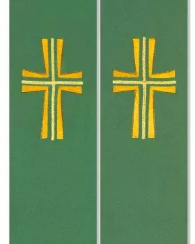 Priesterstola mit gestickter Kreuzsymbolik, grün