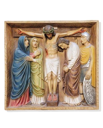 Kreuzwegstation XII Jesus gekreuzigt 38 x 38 cm