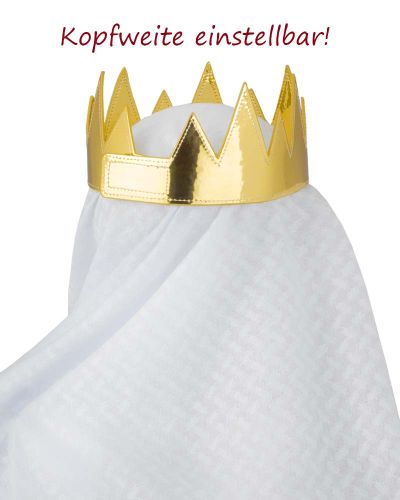 Sternsingerkrone verstellbar Gold mit weißem Tuch