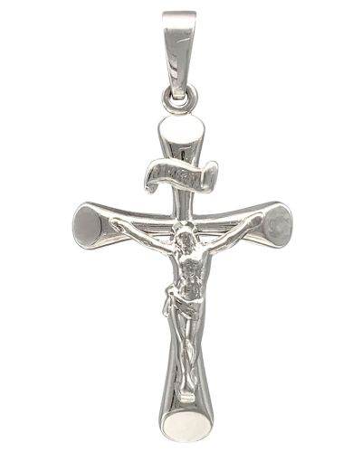Kreuz Anhänger Kruzifix modern 25 mm 925 Silber