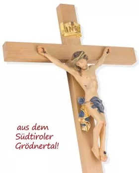 Kruzifix Kreuzbalken 30 cm Christus geschnitzt 16 cm