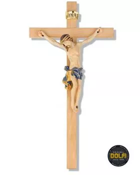 Kruzifix Kreuzbalken 30 cm Christus geschnitzt 16 cm