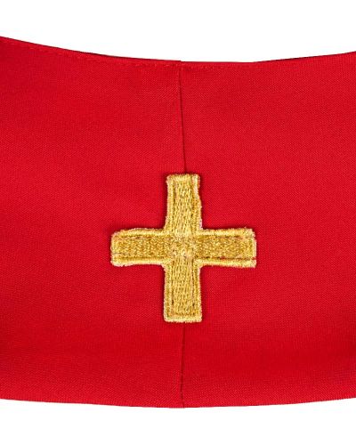 Preview: Priesterstola rot gesticktes IHS Symbol gold 130 cm
