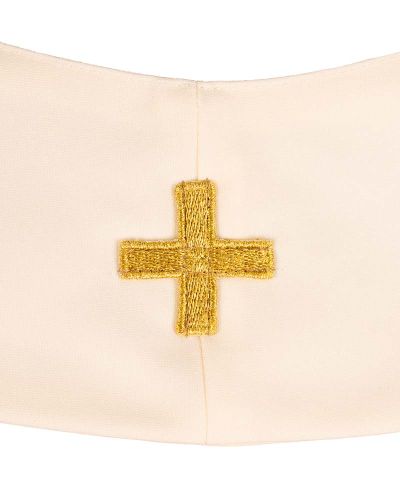 Preview: Priesterstola weiß  gesticktes IHS Symbol in Goldfarbe
