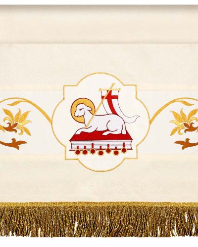 Baldachin 210 x 155 cm weiß IHS gold gestickt