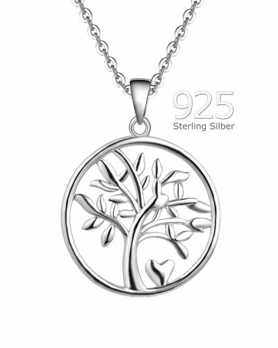 Lebensbaumanhänger 925 Sterling Silber 21 mm Ø