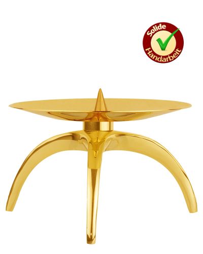 Preview: Altarleuchter dreibeinig Messing 15 cm Ø, 11 cm hoch