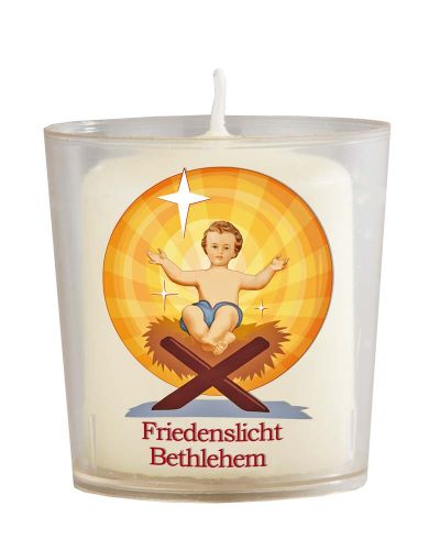 50 Friedenslichter Jerusalem, Kerzen mit Lichterbecher