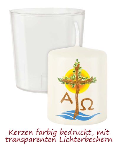 96 Lichterbecher Lebensbaum mit Kerzen 60 x 50 mm