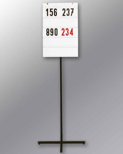 Liednummerntafel 7-zeilig Kunststoff weiß, robust