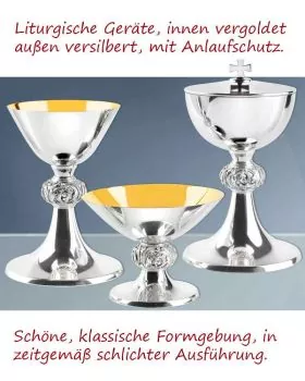 Ziborium Messing versilbert 18 cm hoch