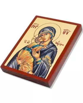 Ikone Madonna Odigitria Holz 14 x 10 cm Golddruck
