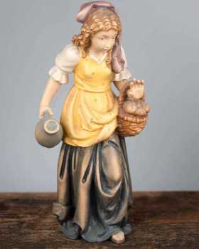 Hirtenfrau mit Korb & Krug für Matteo Krippe 28 cm