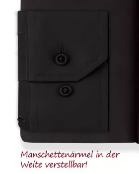 Collarhemd Romano Baumwolle Schwarz Langarm Gr. XL