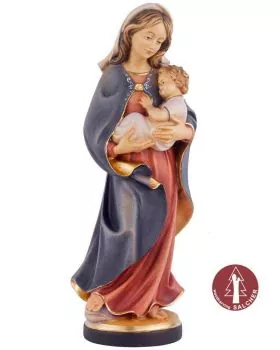 Schutzmadonna Figur 30 cm koloriert, holzgeschnitzt