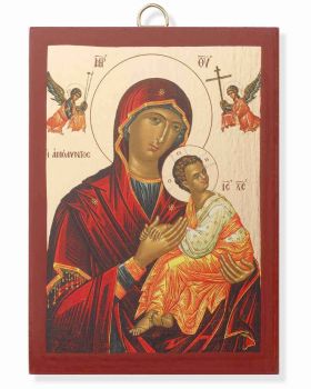 Kazan Ikone 7,5 x 5,5 cm Silber Oklat Maria mit Kind 