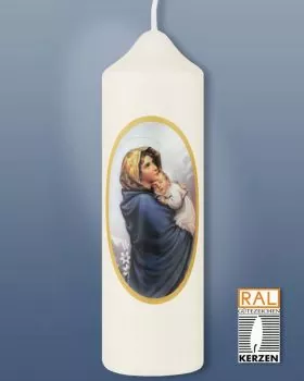 Marienkerze 165x50 mm Aufdruck Maria mit Kind