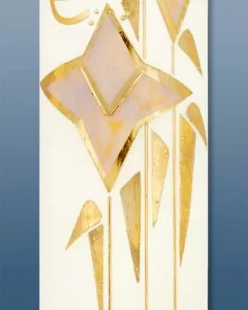 Marienkerze 600 x 70 mm AVE mit goldenen Lilien