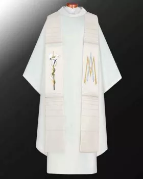 Stola Ave Maria mit Lilie Wolle & Seide 160 cm