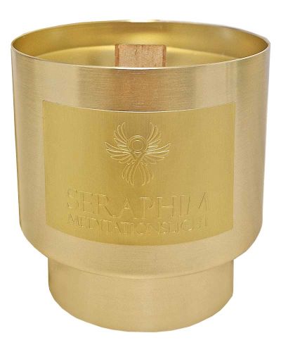 Meditationskerze handgearbeitet 8,5 x 9 cm