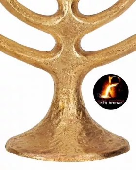 Menorah 22 x 29 cm solide Bronze 7-armiger Leuchter