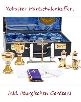 Meßkoffer 36 x 25 x 12 cm mit liturgischen Geräten