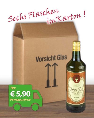 Preview: Messwein Christus Rex, rot, 1 Liter Flasche 15 % Vol.