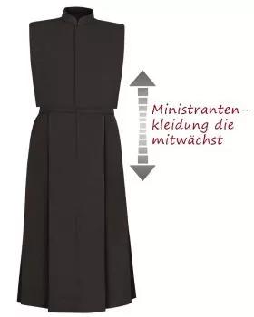 Ministrantenrock 80 cm schwarz, mit Weste Trevira Wolle