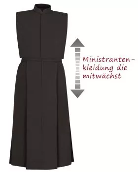 Ministrantenrock schwarz 90 cm mit Weste