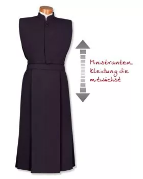 Ministrantenrock schwarz 110cm Weste & Hosenträg.