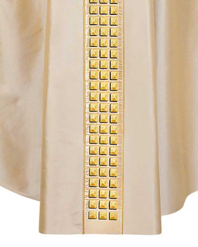 Kasel gold mit Mittelstab und Innenstola 135 cm