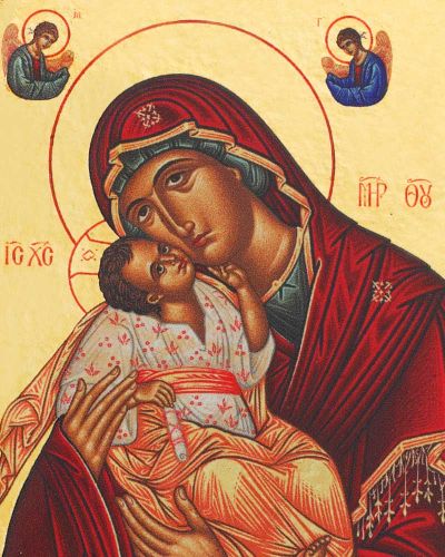 Preview: Ikone Glikofilusa 10,5x13 cm byzantische Lithografie