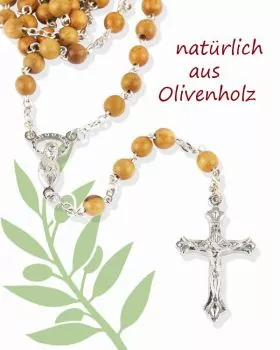 Rosenkranz aus Olivenholz geknüpft, aus Bethlehem, Länge 36cm | plentyShop  LTS