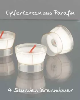 Opferkerzen 45 mm Ø klar 300 Opferlichter 4 Stunden