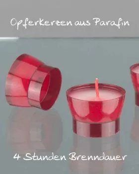 Opferkerzen 45 mm Ø rot 300 Opferlichter 4 Stunden