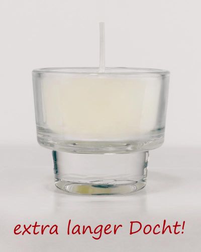 25 Lichtergläser transparent 5 cm Ø wiederbefüllbar