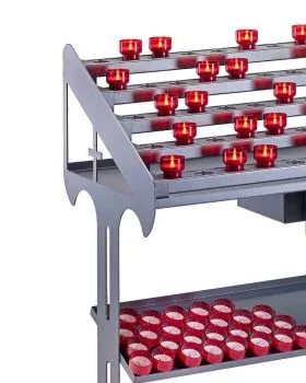 12 LED-Opferlichter mit Induktionskern bernstein