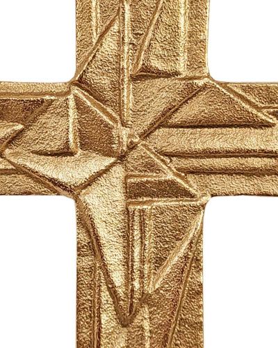 Preview: Kreuz mit Ornamenten 9,5 x 8 cm Bronze