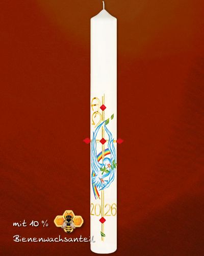 Preview: Osterkerze 800 x 80 mm "Frohe Botschaft" A + O