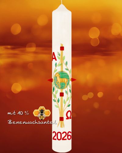 Osterkerze 600 x 80 mm "Kreuz des Lebens"